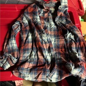 Natural Reflections Blue and Red Plaid Button Down Shirt